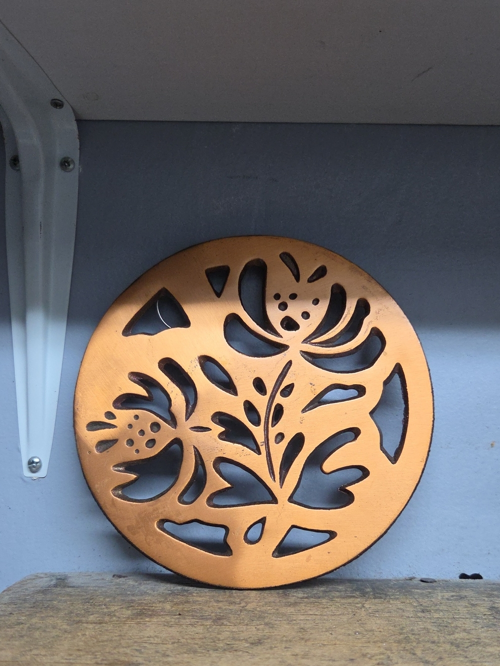 Vintage Pfaltzgraff Folk Art Copper Trivet